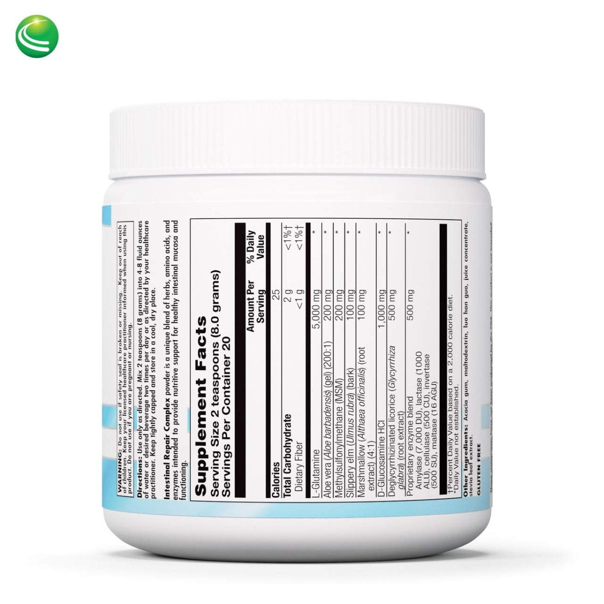 Nutra BioGenesis - Intestinal Support Complex - Slippery Elm, DGL, Marshmallow & L-Glutamine for Intestinal Support - Gluten Free, Vegan, Non-GMO - 160 g