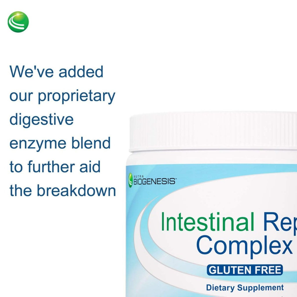 Nutra BioGenesis - Intestinal Support Complex - Slippery Elm, DGL, Marshmallow & L-Glutamine for Intestinal Support - Gluten Free, Vegan, Non-GMO - 160 g