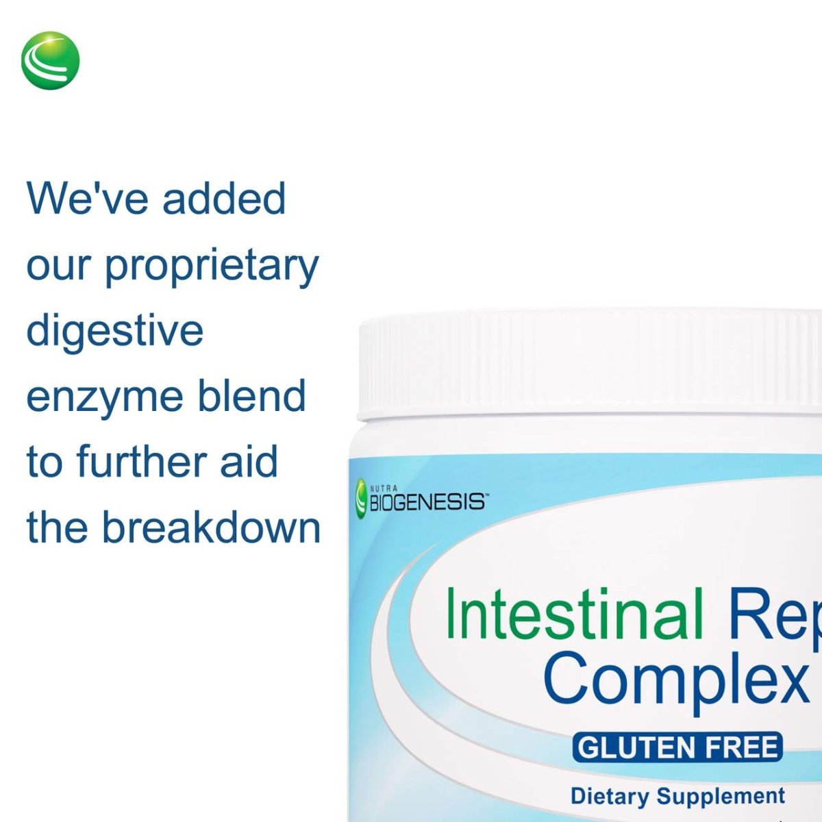 Nutra BioGenesis - Intestinal Support Complex - Slippery Elm, DGL, Marshmallow & L-Glutamine for Intestinal Support - Gluten Free, Vegan, Non-GMO - 160 g