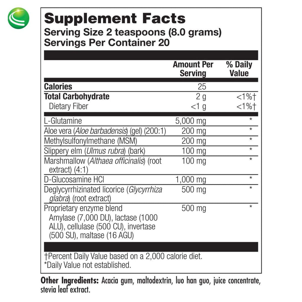 Nutra BioGenesis - Intestinal Support Complex - Slippery Elm, DGL, Marshmallow & L-Glutamine for Intestinal Support - Gluten Free, Vegan, Non-GMO - 160 g