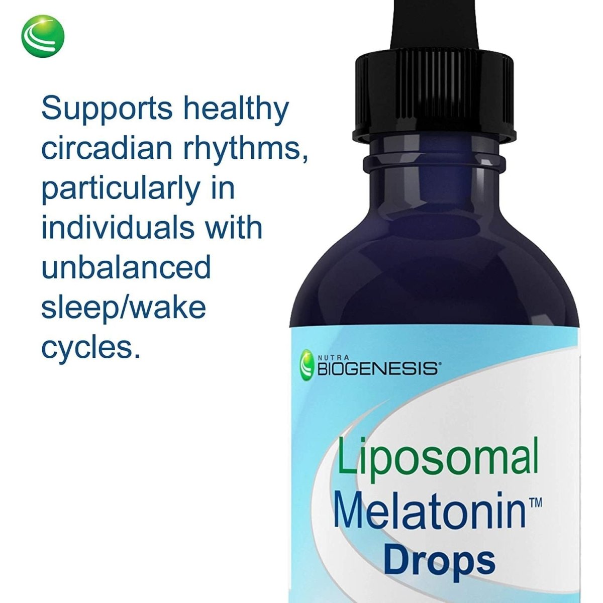 Nutra BioGenesis - Liposomal Melatonin - Melatonin and Vitamin B6 for Sleep Support - Liquid, Non-Habit Forming, Gluten Free - 2 Ounce