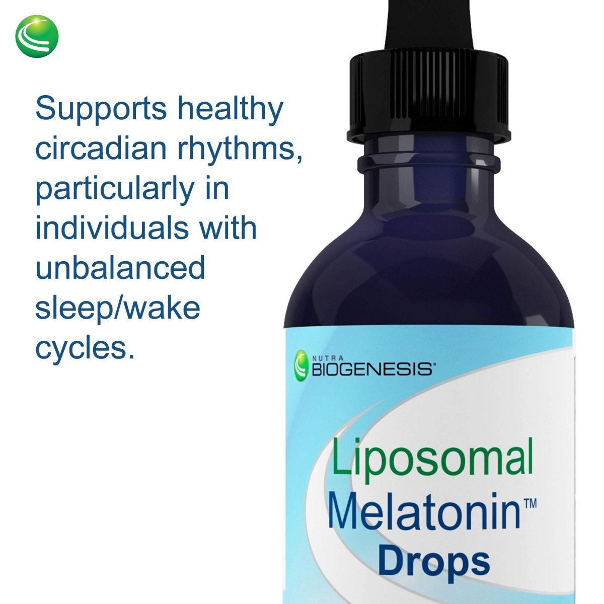 Nutra BioGenesis - Liposomal Melatonin - Melatonin and Vitamin B6 for Sleep Support - Liquid, Non-Habit Forming, Gluten Free - 2 Ounce
