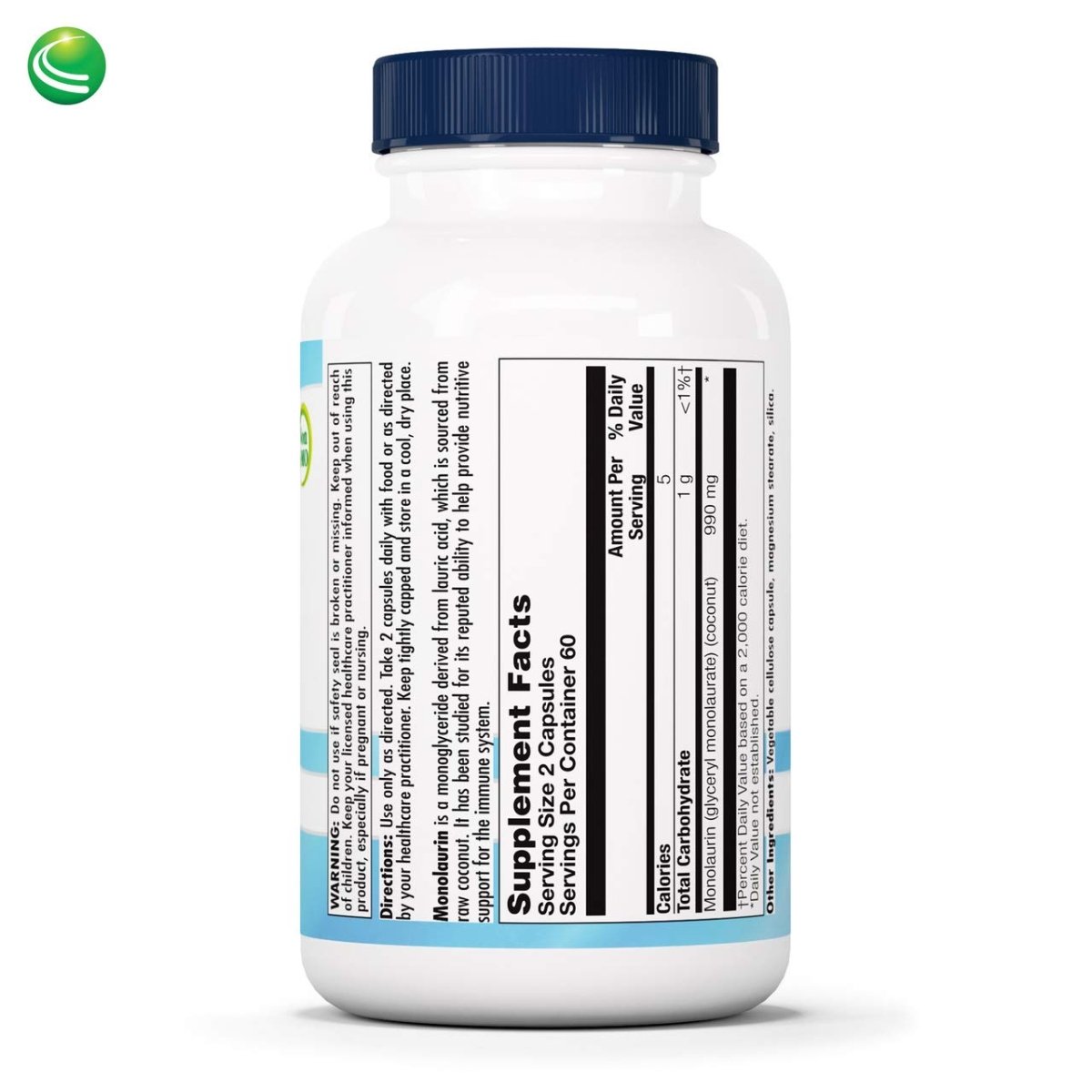 Nutra BioGenesis - Monolaurin - Vegan, Gluten Free, Non-GMO - 120 Capsules