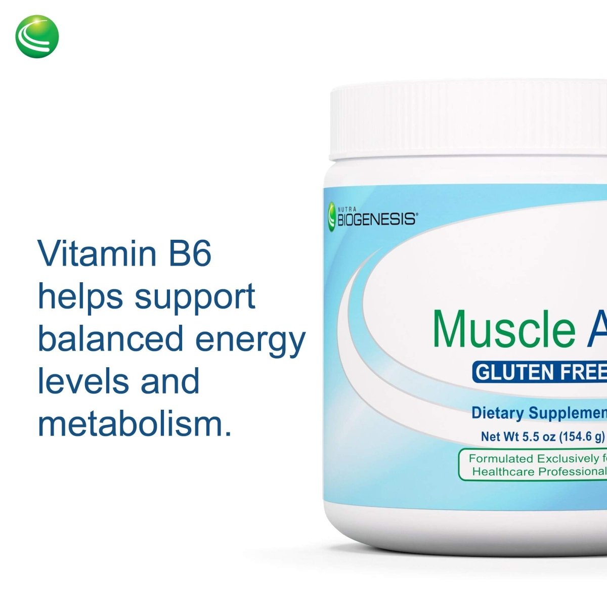 Nutra BioGenesis - Muscle Aid - Malic Acid, B Vitamins, Amino Acids and Electrolytes for Cellular Energy & Muscle Support - Gluten Free - 153 g
