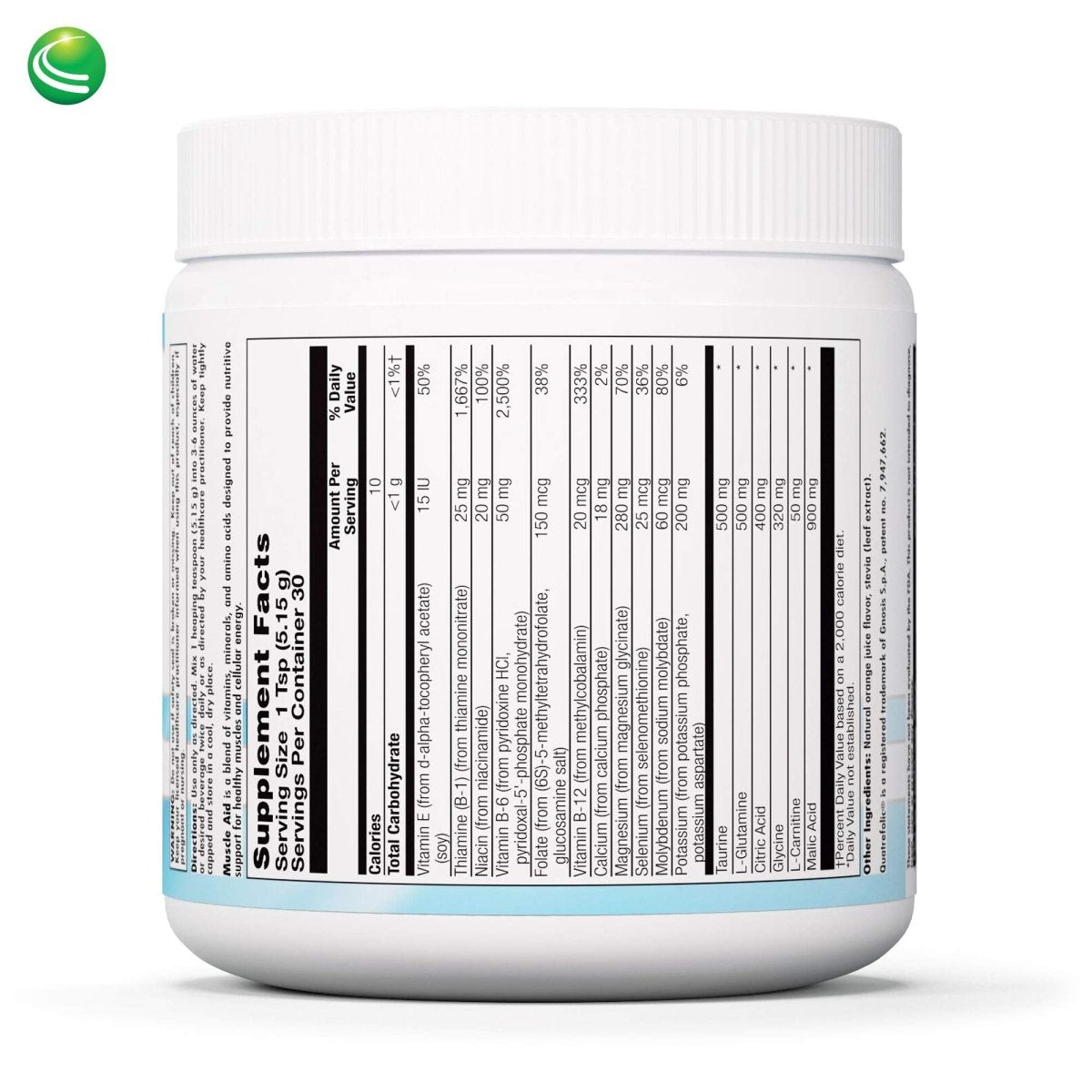 Nutra BioGenesis - Muscle Aid - Malic Acid, B Vitamins, Amino Acids and Electrolytes for Cellular Energy & Muscle Support - Gluten Free - 153 g