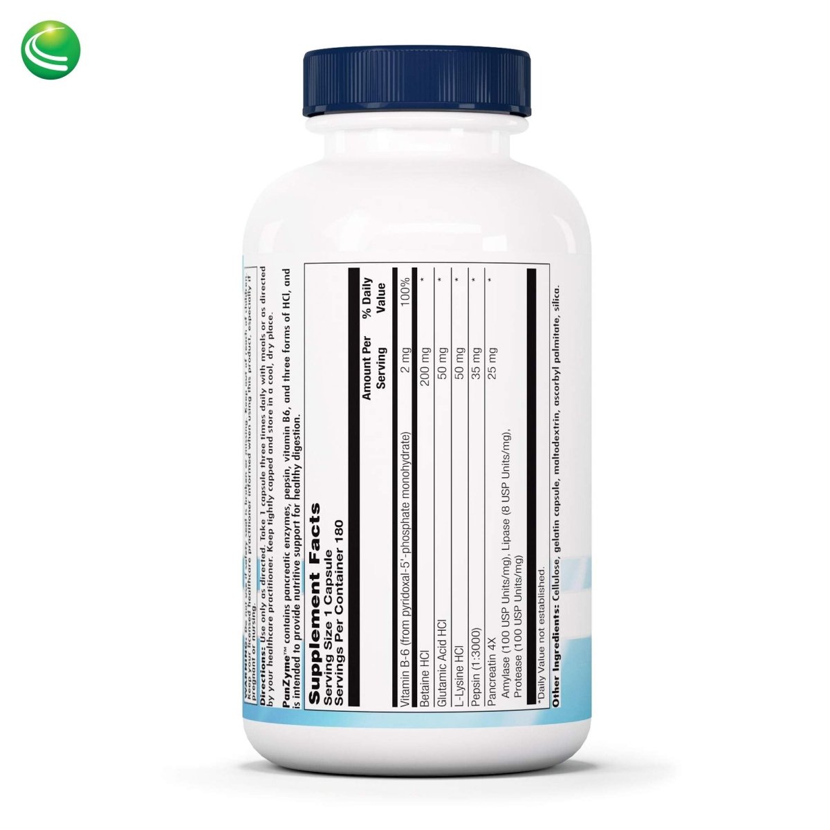 Nutra BioGenesis - PanZyme - B Vitamins, Betanine HCl, and Pancreatin as Digestive Enzymes for Digestive Health - 180 Capsules