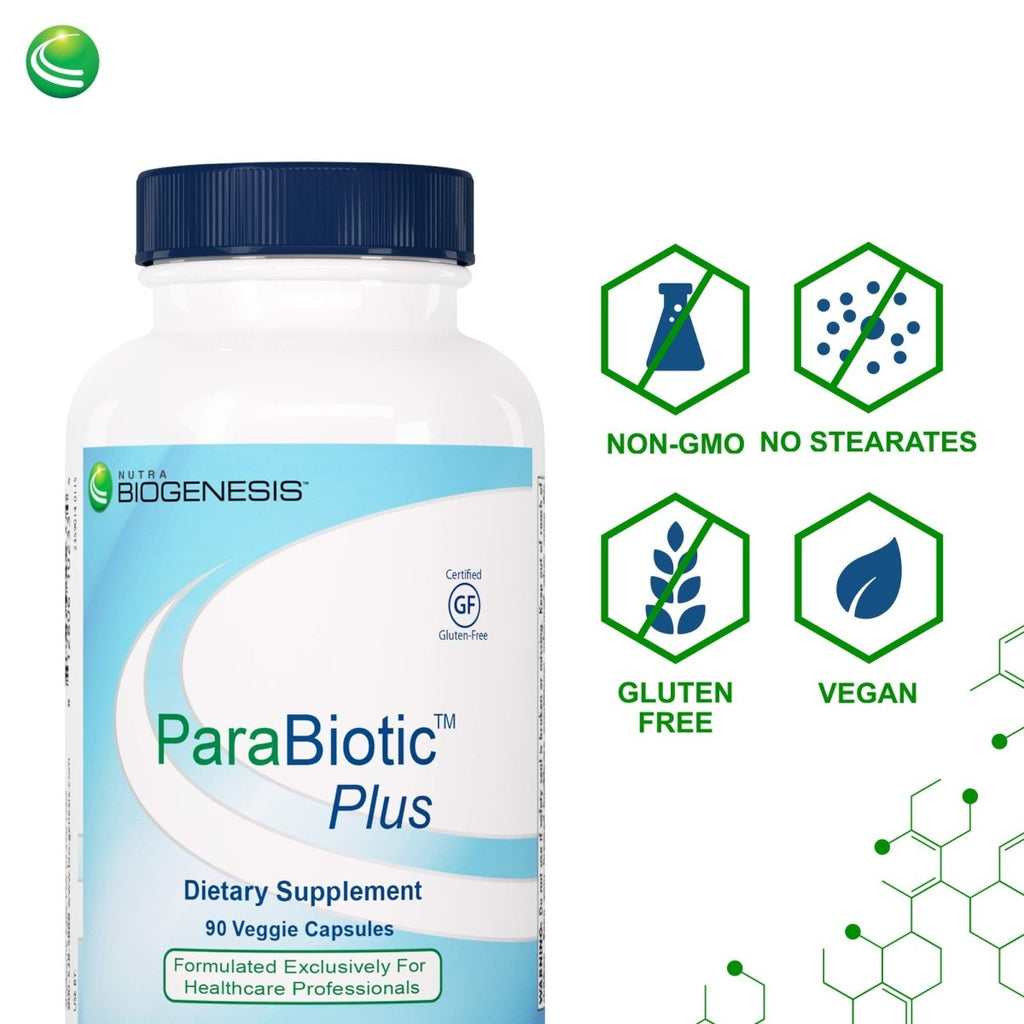 Nutra BioGenesis - ParaBiotic Plus - Organic Neem, Wormwood and Black Walnut for Intestinal Microbiome and Immune System Support - Gluten Free, Vegan, Non-GMO - 90 Capsules