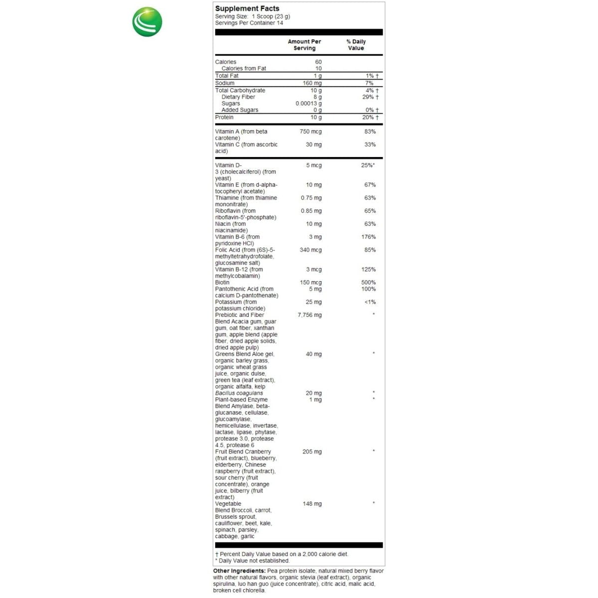Nutra BioGenesis - Premiere Greens Multi - Superfood Protein, Fiber, Antioxidant, and Essential Nutrient Powder Supplement - 322 g