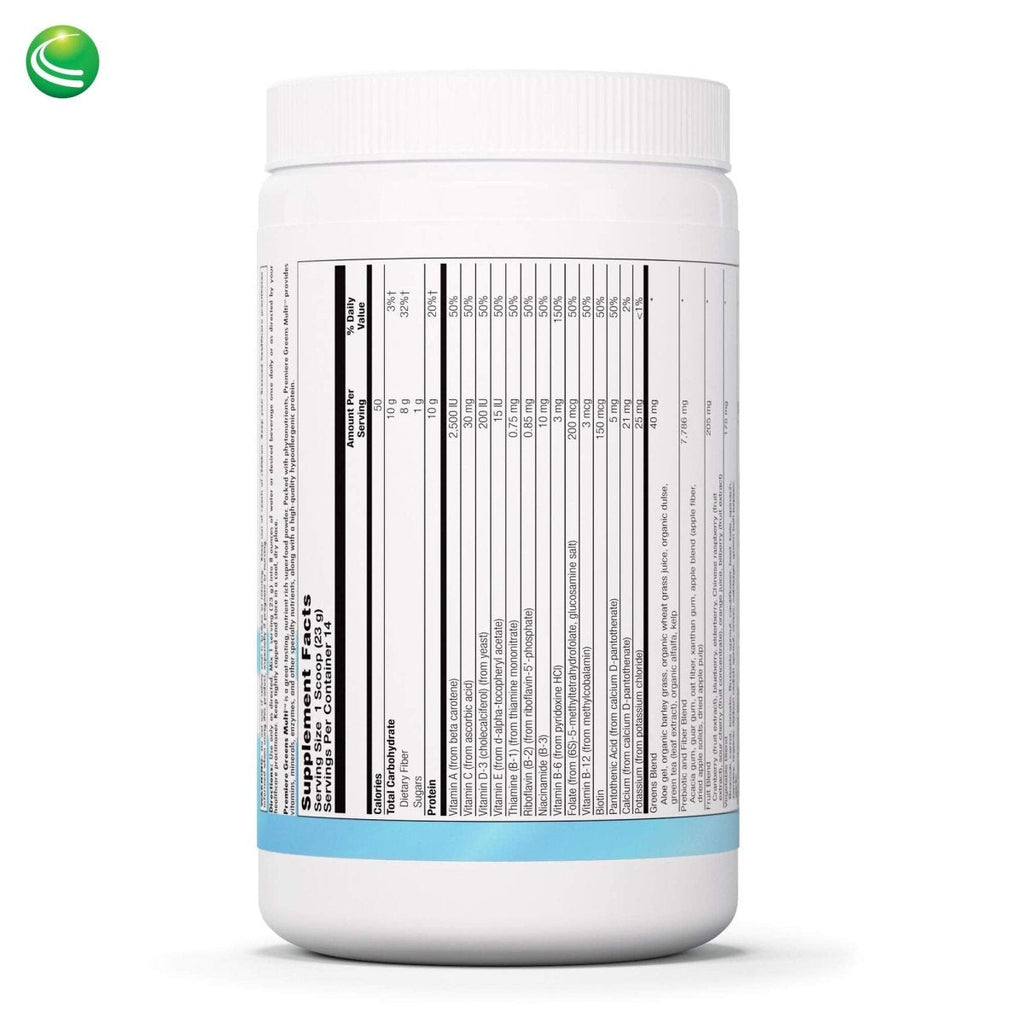 Nutra BioGenesis - Premiere Greens Multi - Superfood Protein, Fiber, Antioxidant, and Essential Nutrient Powder Supplement - 322 g