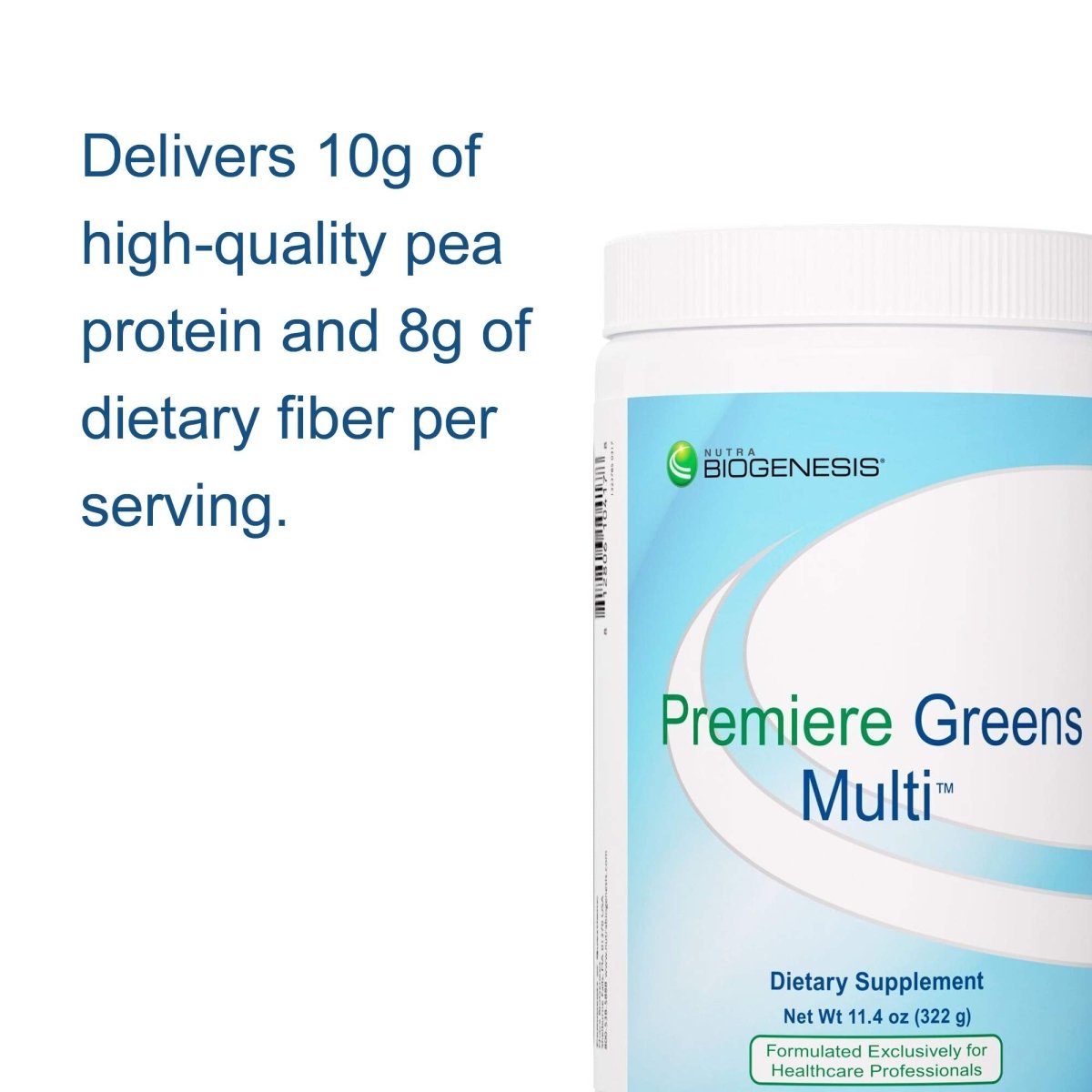 Nutra BioGenesis - Premiere Greens Multi - Superfood Protein, Fiber, Antioxidant, and Essential Nutrient Powder Supplement - 322 g