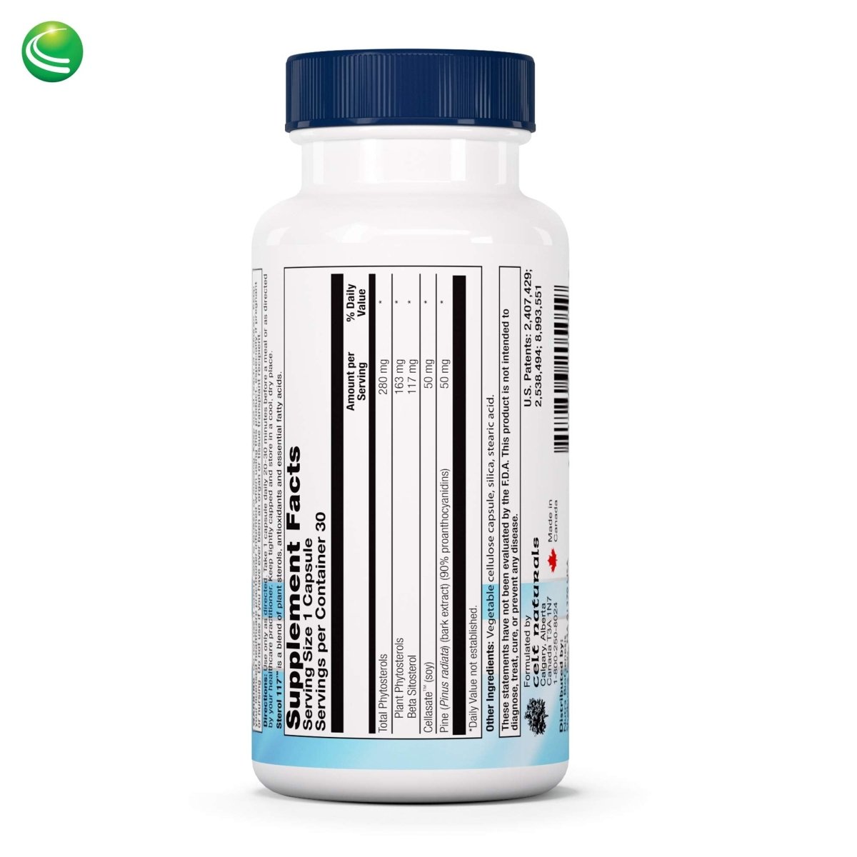 Nutra BioGenesis - Sterol 117 - Plant Sterols and Pine Bark Extract to Help Support Immunity, Urinary Tract Health and Cholesterol Already Within Normal Range - 30 Capsules