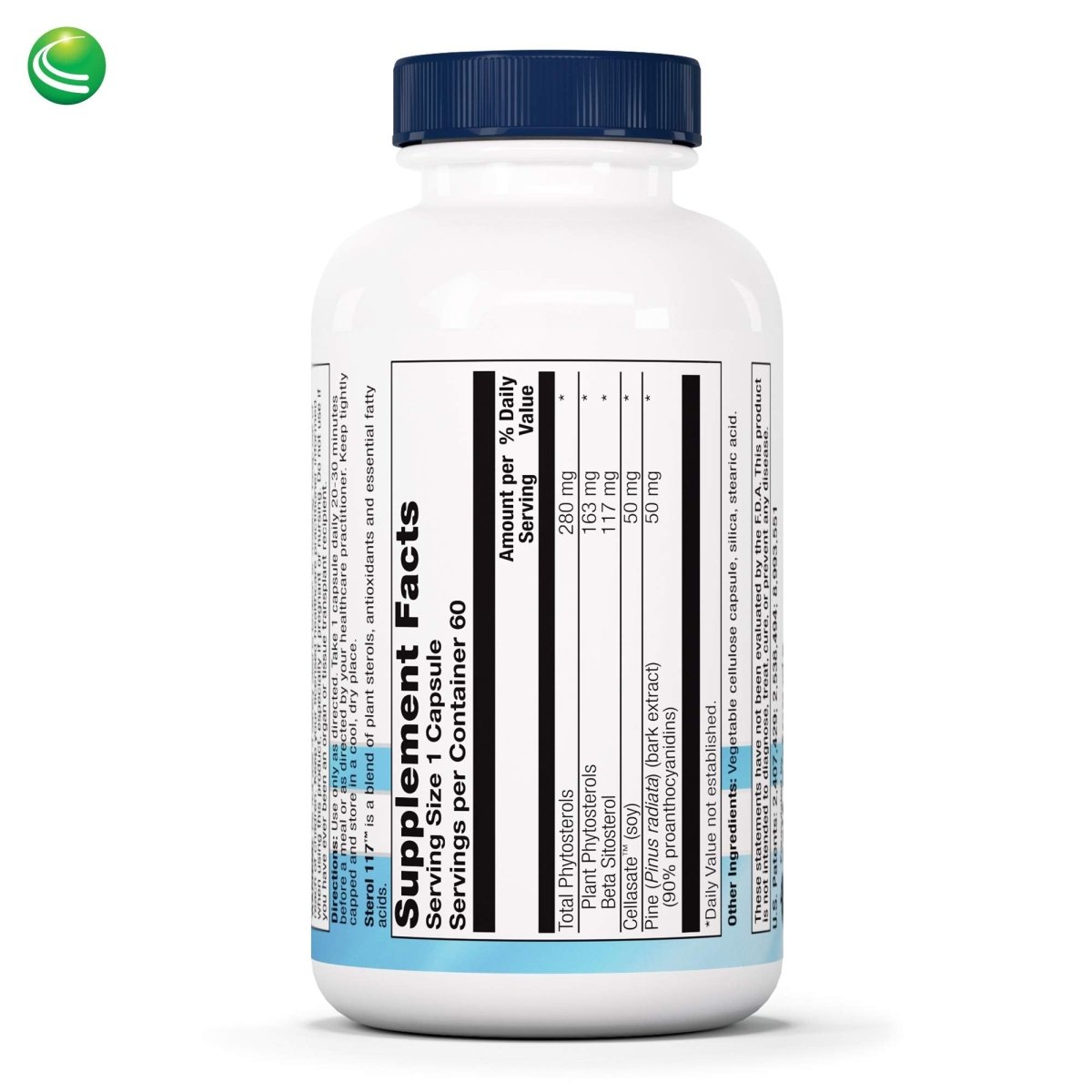 Nutra BioGenesis - Sterol 117 - Plant Sterols and Pine Bark Extract to Help Support Immunity, Urinary Tract Health and Cholesterol Already Within Normal Range - 60 Capsules