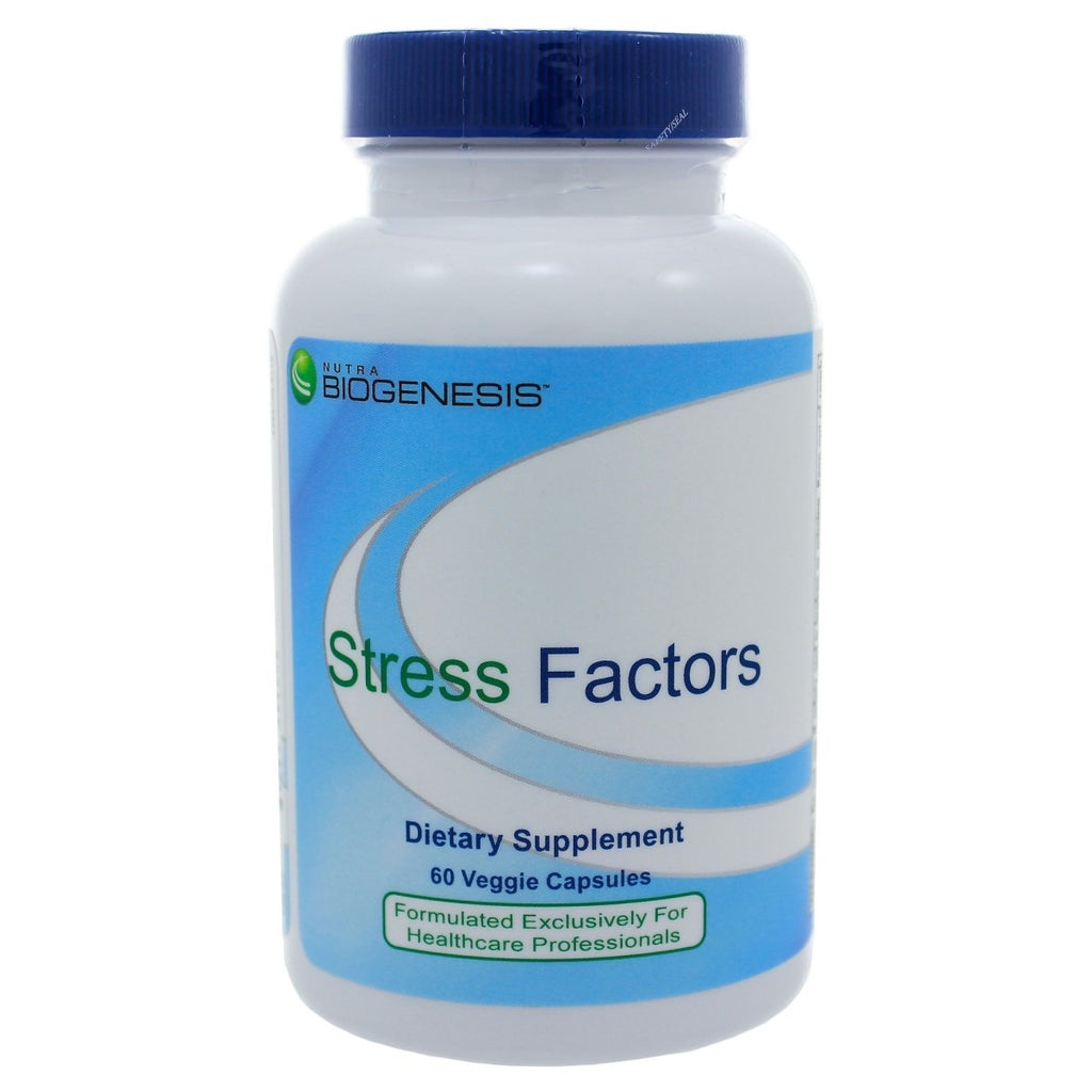 Nutra BioGenesis Stress Factors - 120 Caps - Vitamin B6, Lithium and GABA to Help Support Stress Response and Mental Health - 60 Capsules