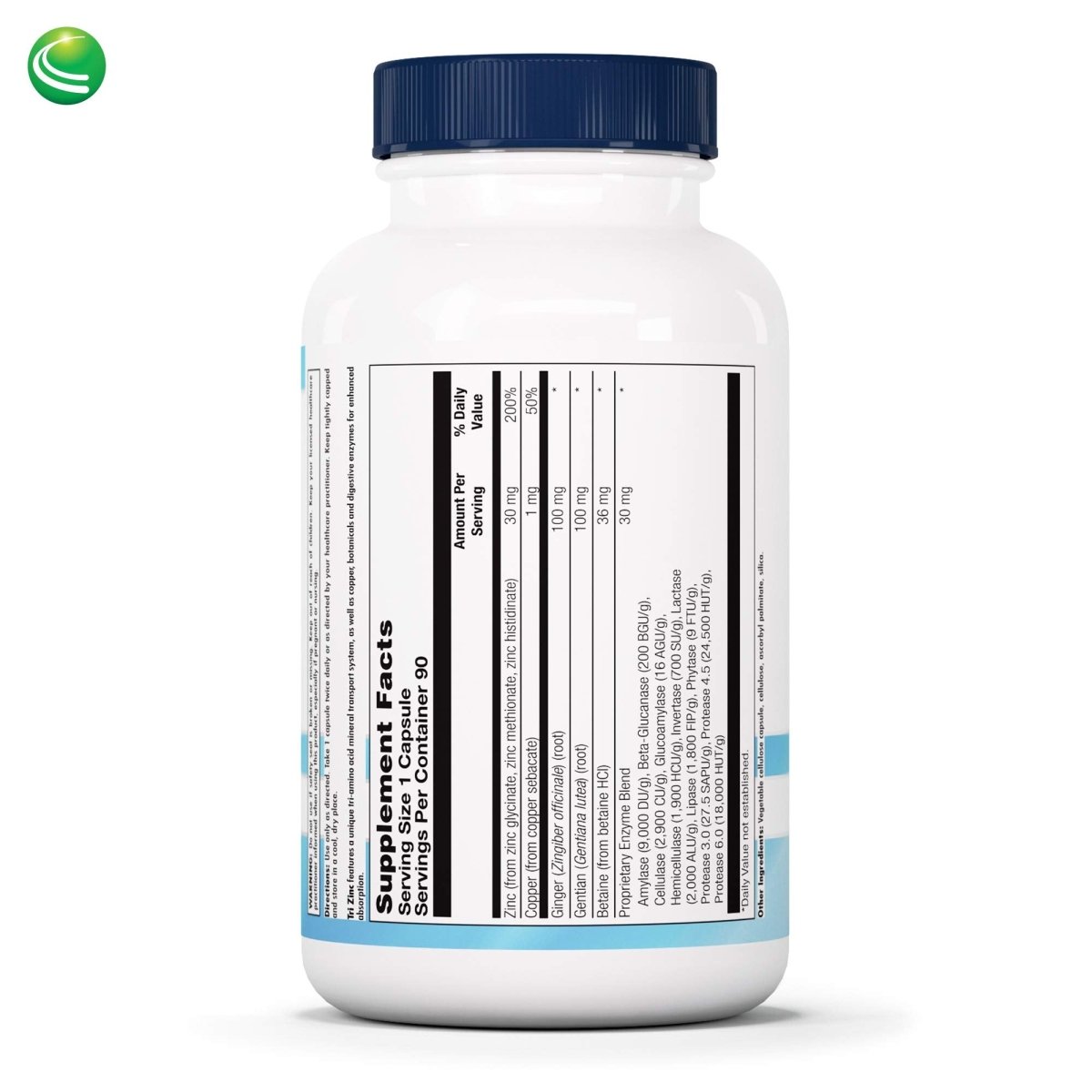 Nutra BioGenesis Tri Zinc - Digestion and Immune Health Support - 90 Capsules
