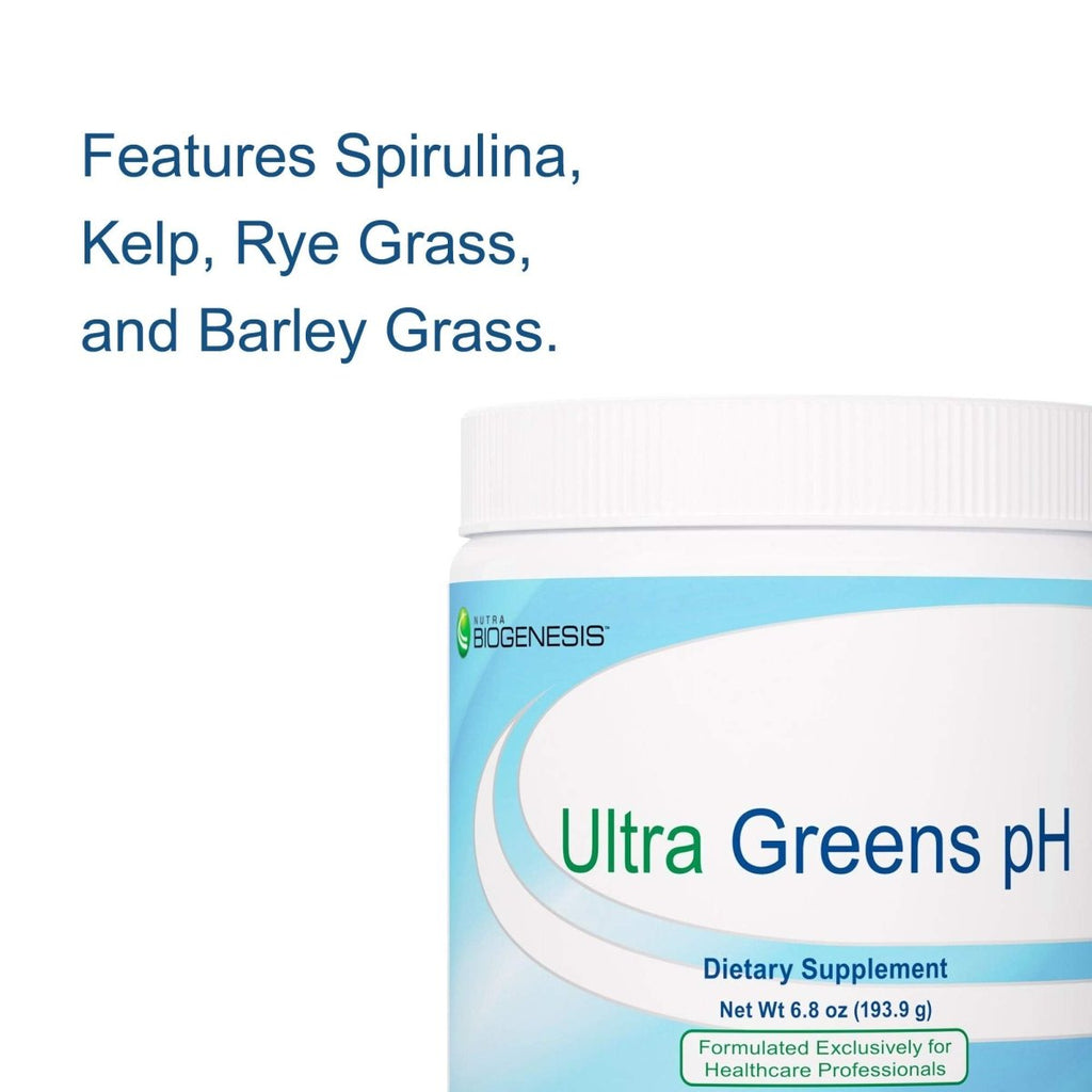 Nutra BioGenesis - Ultra Greens pH - Superfood Powder Dietary Supplement with Organic Spirulina, Kelp, Enzymes and Minerals - 6.8 Ounce