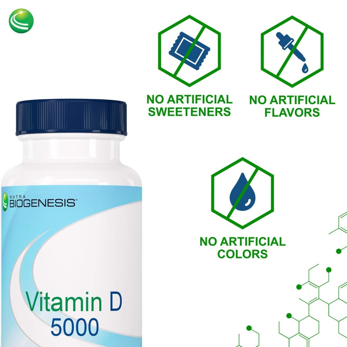Nutra BioGenesis - Vitamin D 5000 - Vitamin D3 5000 IU to Help Support Calcium Absorption and Immune Function - 90 Softgels