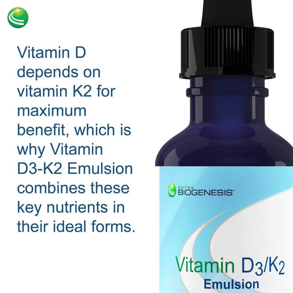 Nutra BioGenesis Vitamin D3-K2 Emulsion - 1 Ounce