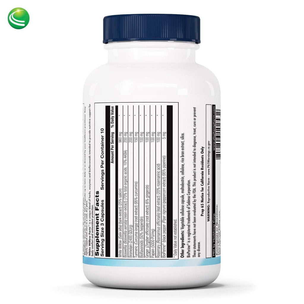 Nutra BioGenesis - White Willow Forte - White Willow Bark, Boswellia and Turmeric to Help Support Body Comfort and Cytokine Balance 10253 - 30 Capsules