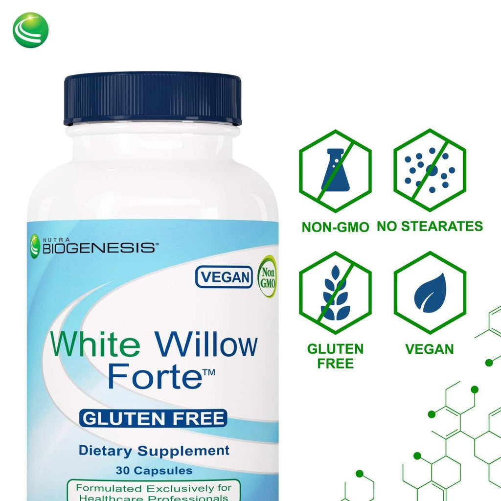 Nutra BioGenesis - White Willow Forte - White Willow Bark, Boswellia and Turmeric to Help Support Body Comfort and Cytokine Balance 10253 - 30 Capsules