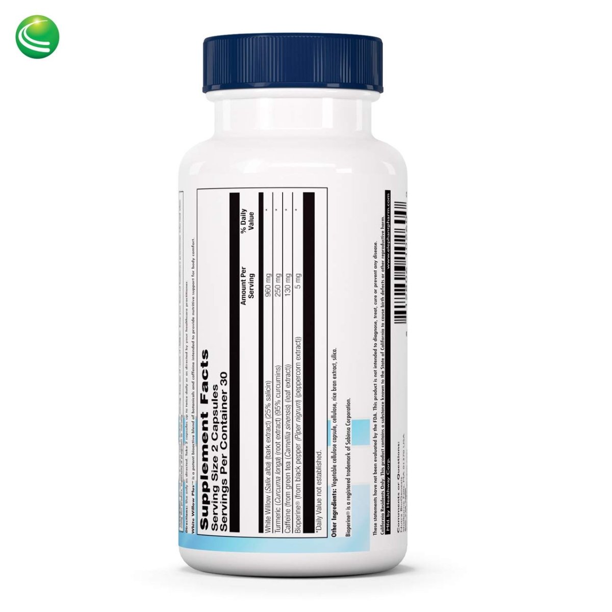 Nutra BioGenesis - White Willow Plus - White Willow Bark Extract, Caffeine, Curcumin and BioPerine to Help Support Body's Normal Response - Gluten Free, Vegan, Non-GMO - 60 Capsules