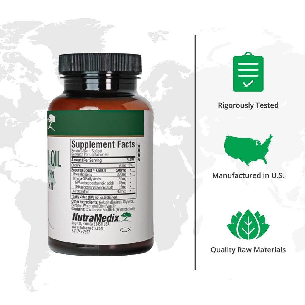 NutraMedix Antarctic Krill Oil 500mg -(60 Softgels)