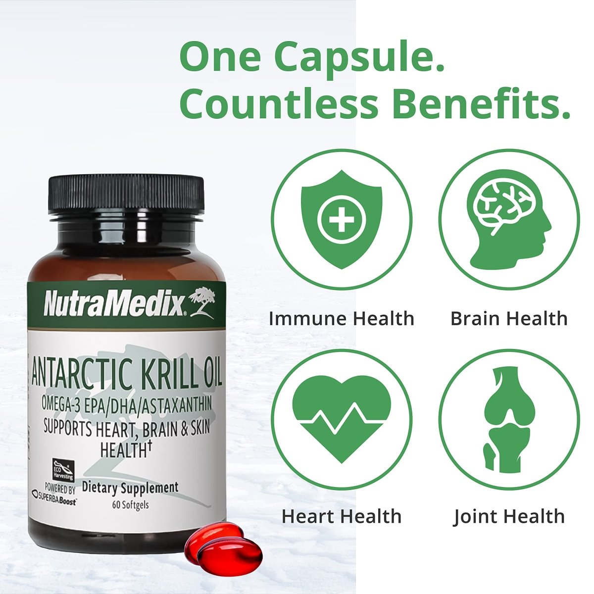 NutraMedix Antarctic Krill Oil 500mg -(60 Softgels)