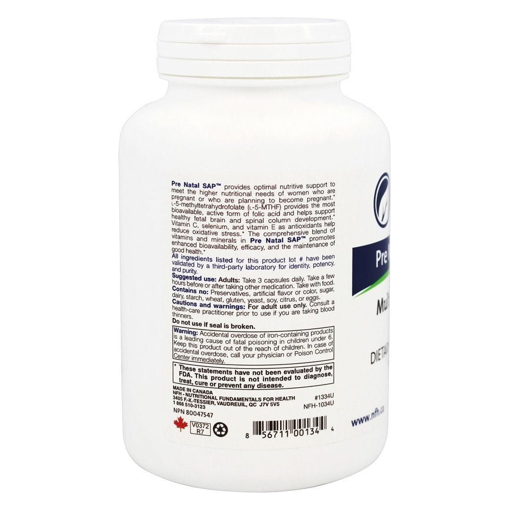 Nutritional Fundamentals for Health Pre Natal SAP 180 caps