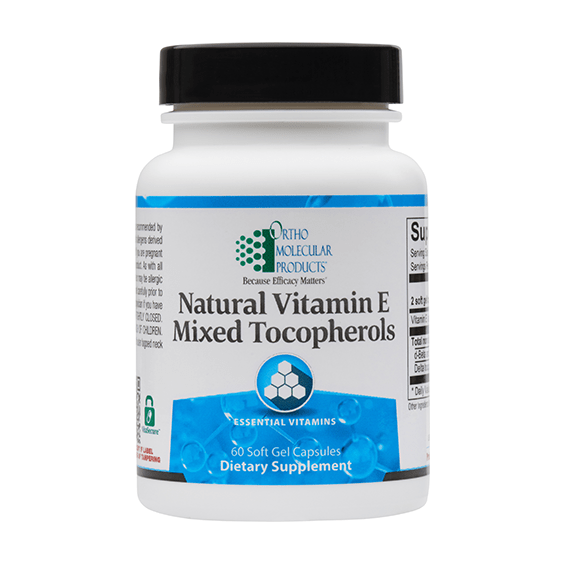 Ortho Molecular Natural Vitamin E Mixed Tocopherols 60 Soft Gel -