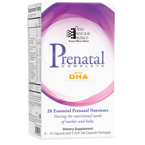 Ortho Molecular - Prenatal Complete with DHA - 30 Day Supply (6 - 15 Capsule and 5 softgel Capsule Packages)