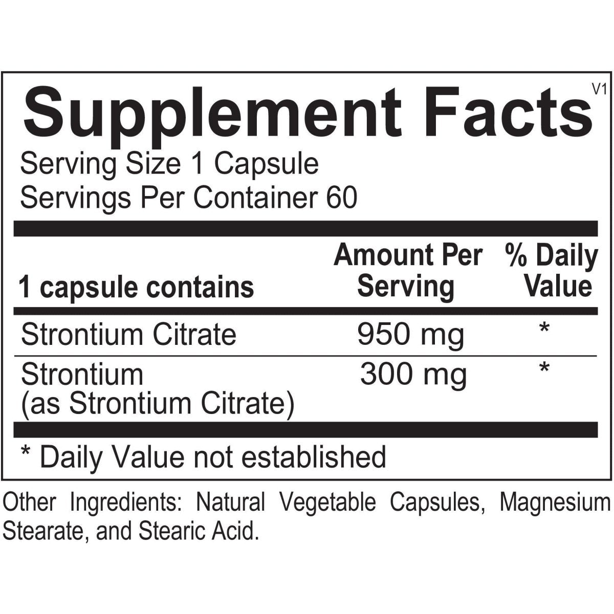 Ortho Molecular Product Strontium - 60 Capsules