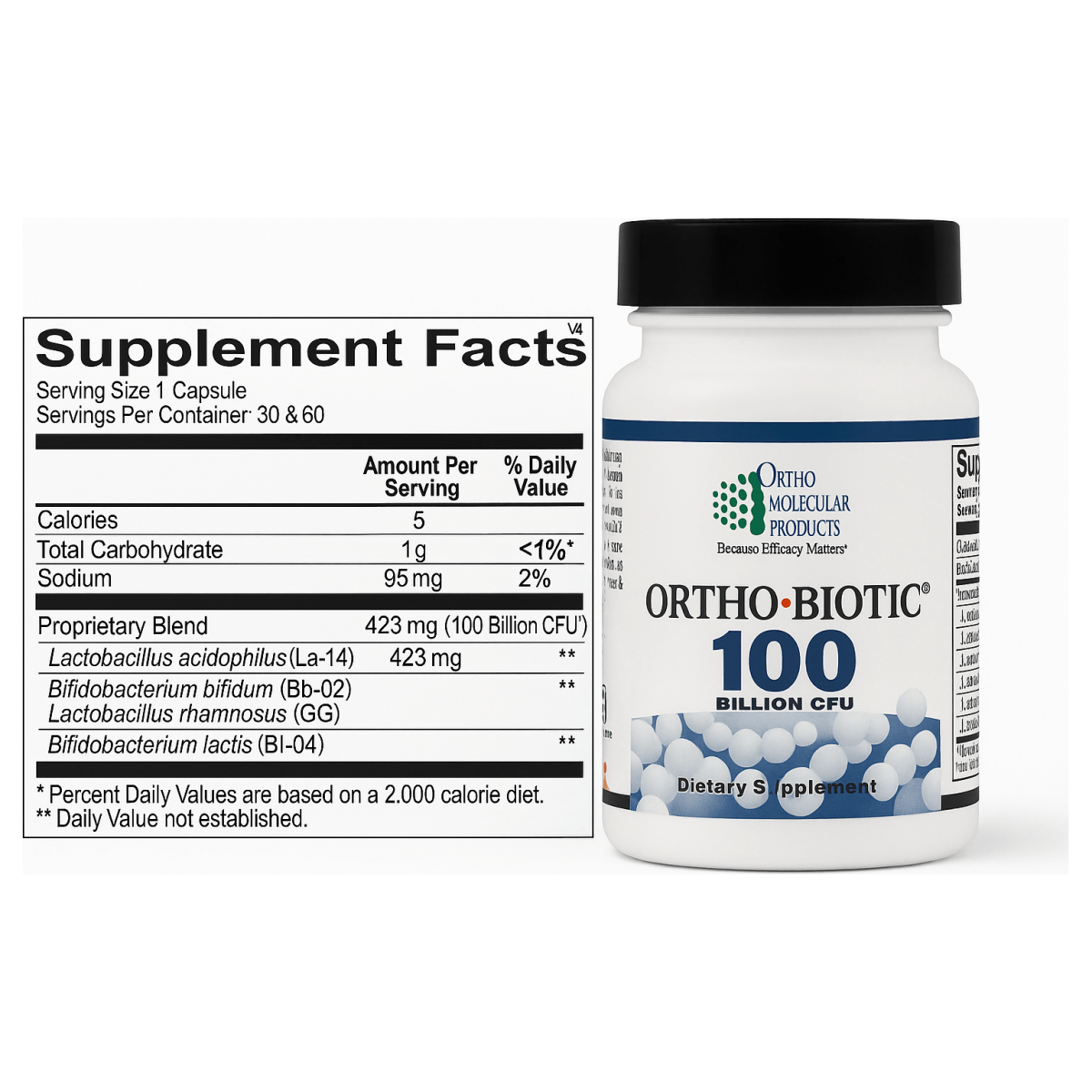 Ortho Molecular Products Ortho Biotic® 100 60 Caps 100 billion CFU