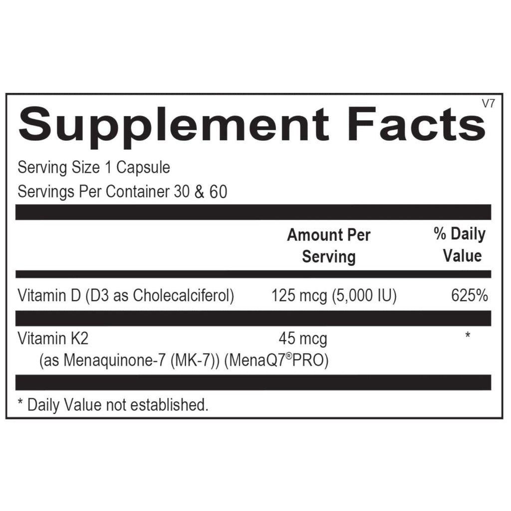 Ortho Molecular Products, Vitamin K2 with D3 60 caps