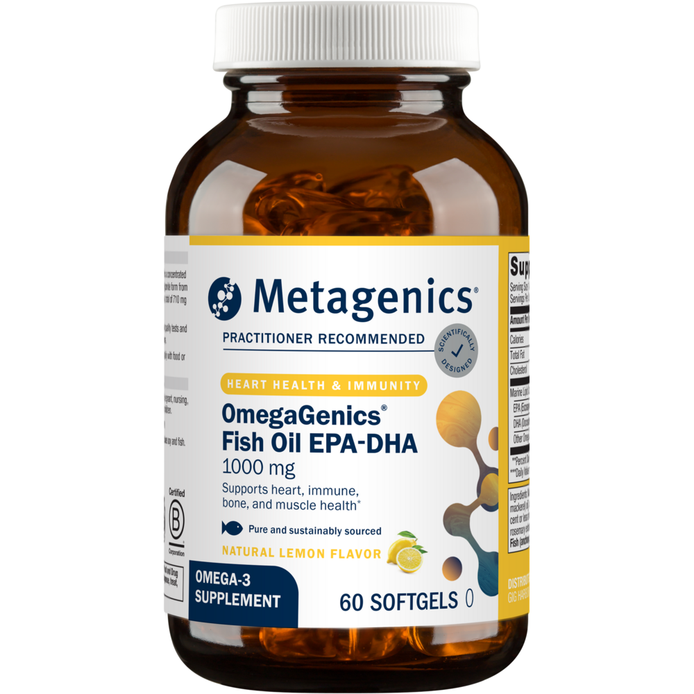 Metagenics OmegaGenics EPA-DHA 1000mg - Daily Omega 3 Fish Oil Supplement to Support Cardiovascular, Musculoskeletal and Immune System Health - 120 Count