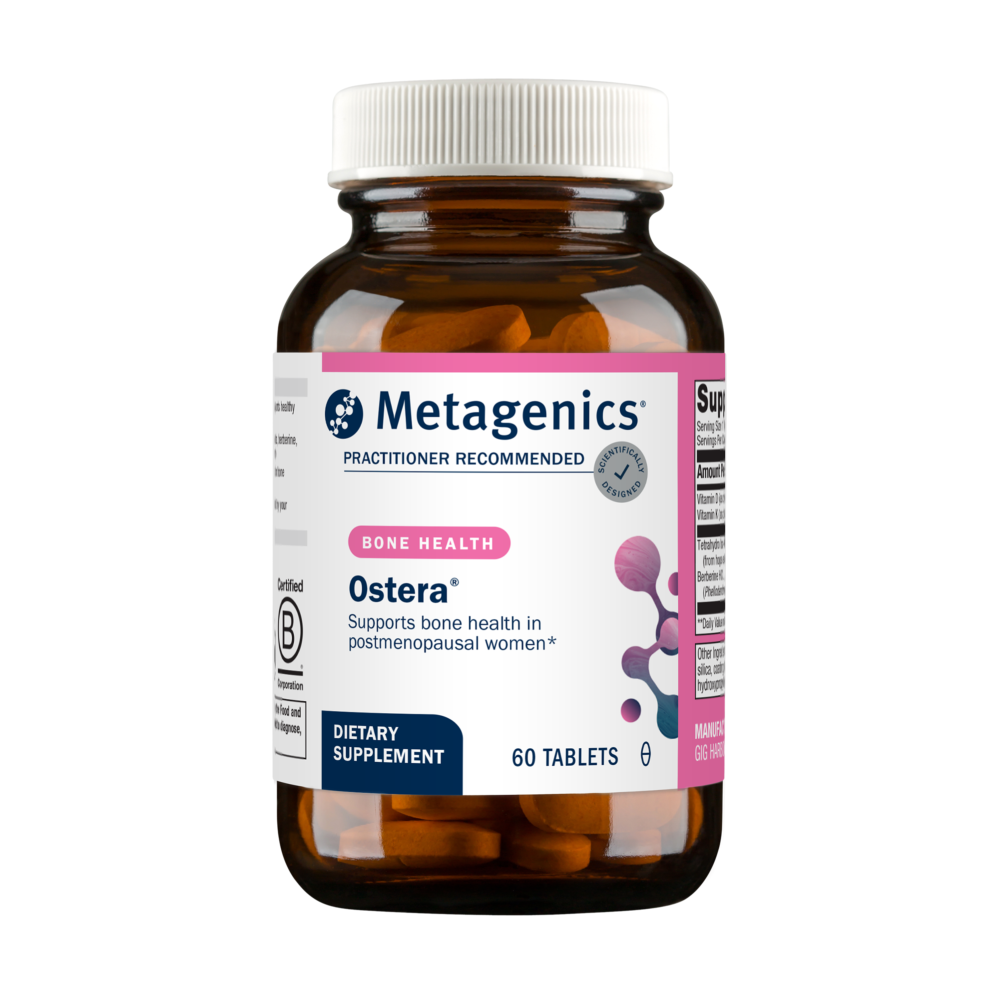 Metagenics Ostera Supplement with Vitamin D, K and Berberine to Promote Healthy Bone Remodeling in Postmenopausal Women - 60 Tablets