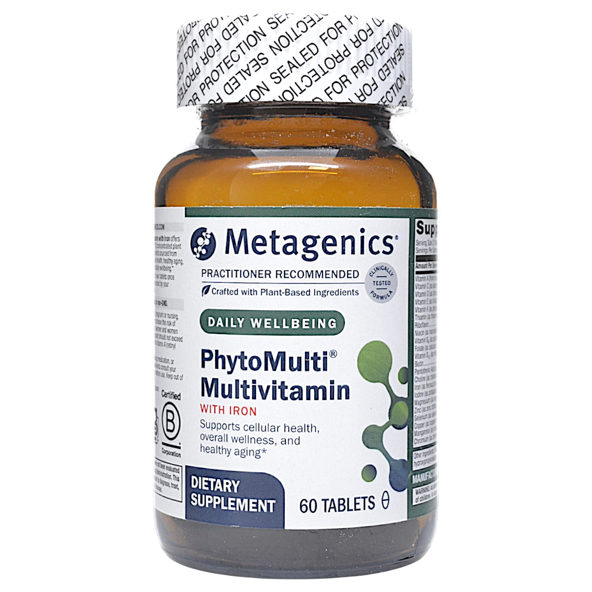 Metagenics PhytoMulti with Iron - Daily Multivitamin Supplement with Phytonutrients, Vitamins and Minerals for Multidimensional Health Support - 60 Tablets, 30 Day Supply