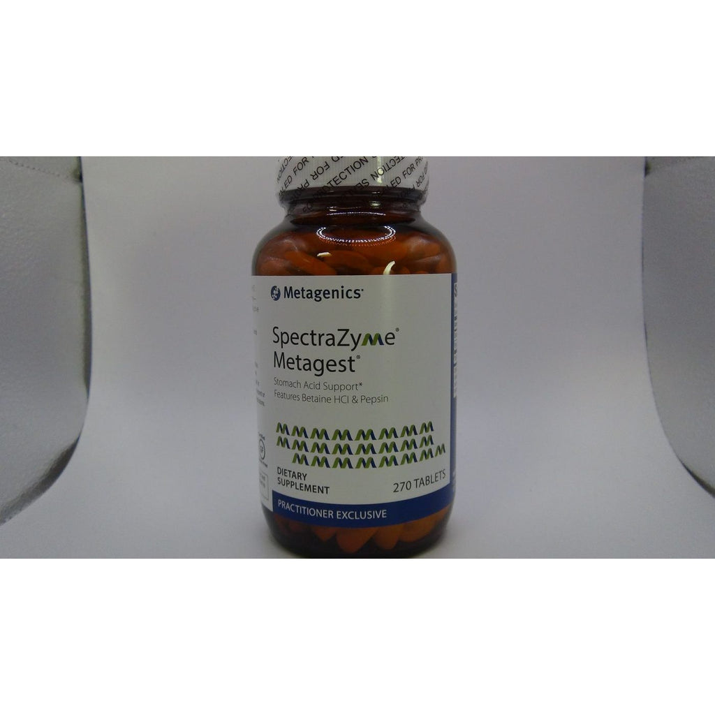 Metagenics SpectraZyme Metagest Nutritional Supplement with Betaine HCL and Pepsin to Help Stomach Acid Tablets - 270 Count