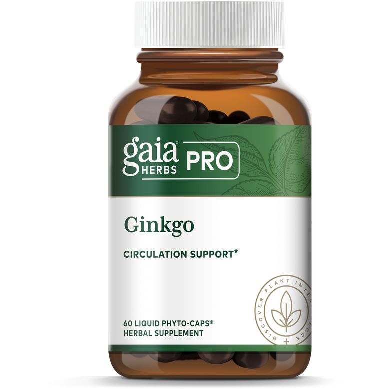 Gaia PRO Ginkgo - Blood Circulation & Brain Supplement - Cognitive Supplement for Brain - with Organic Ginkgo Leaf & Ginkgo Leaf Extract - 60 Vegan Liquid Phyto-Capsules (30 Servings)