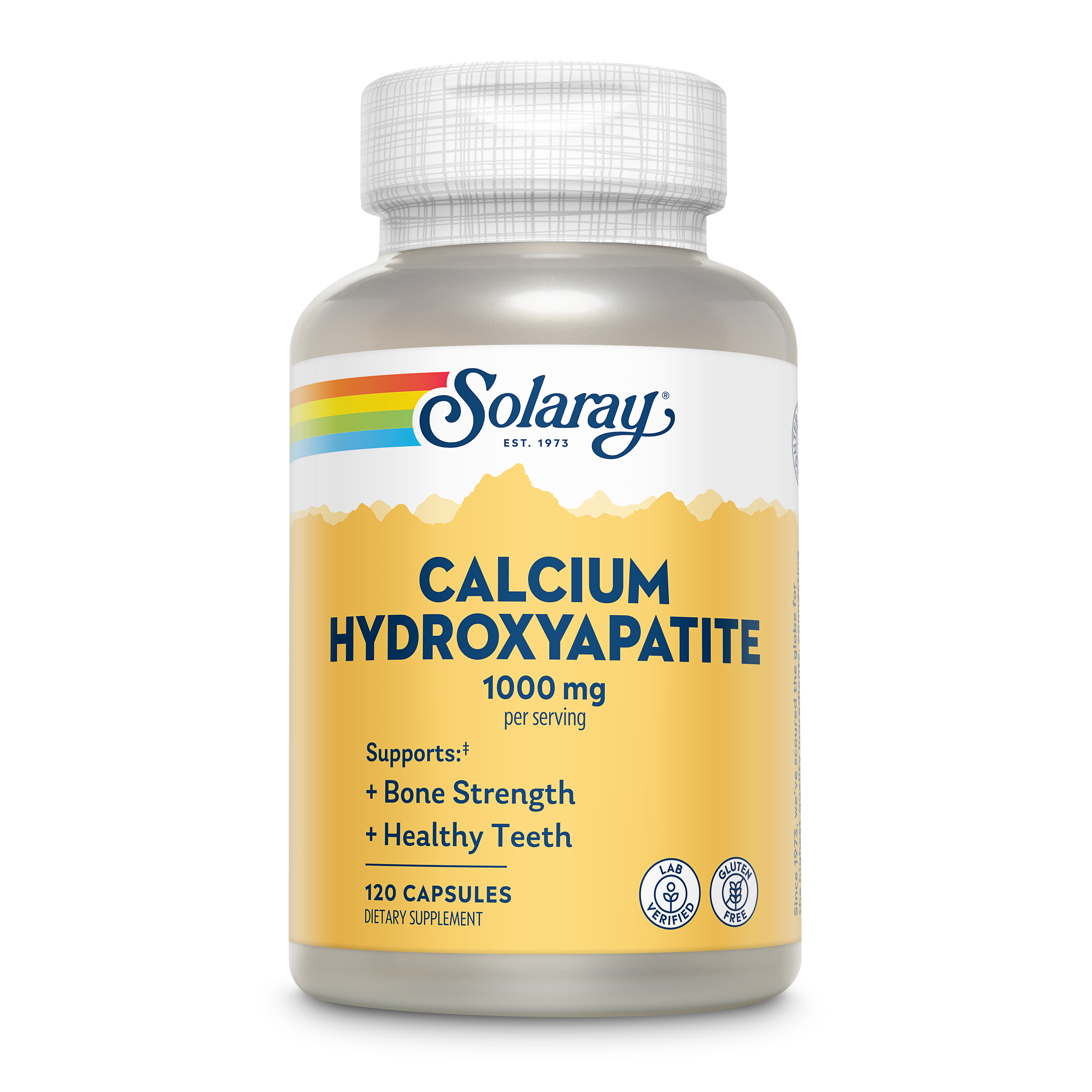Solaray Calcium Hydroxyapatite 1000mg | Highly Advanced Calcium Supplement to Help Support Healthy Bones & Teeth, Nerve & Muscle Function | 120 Caps