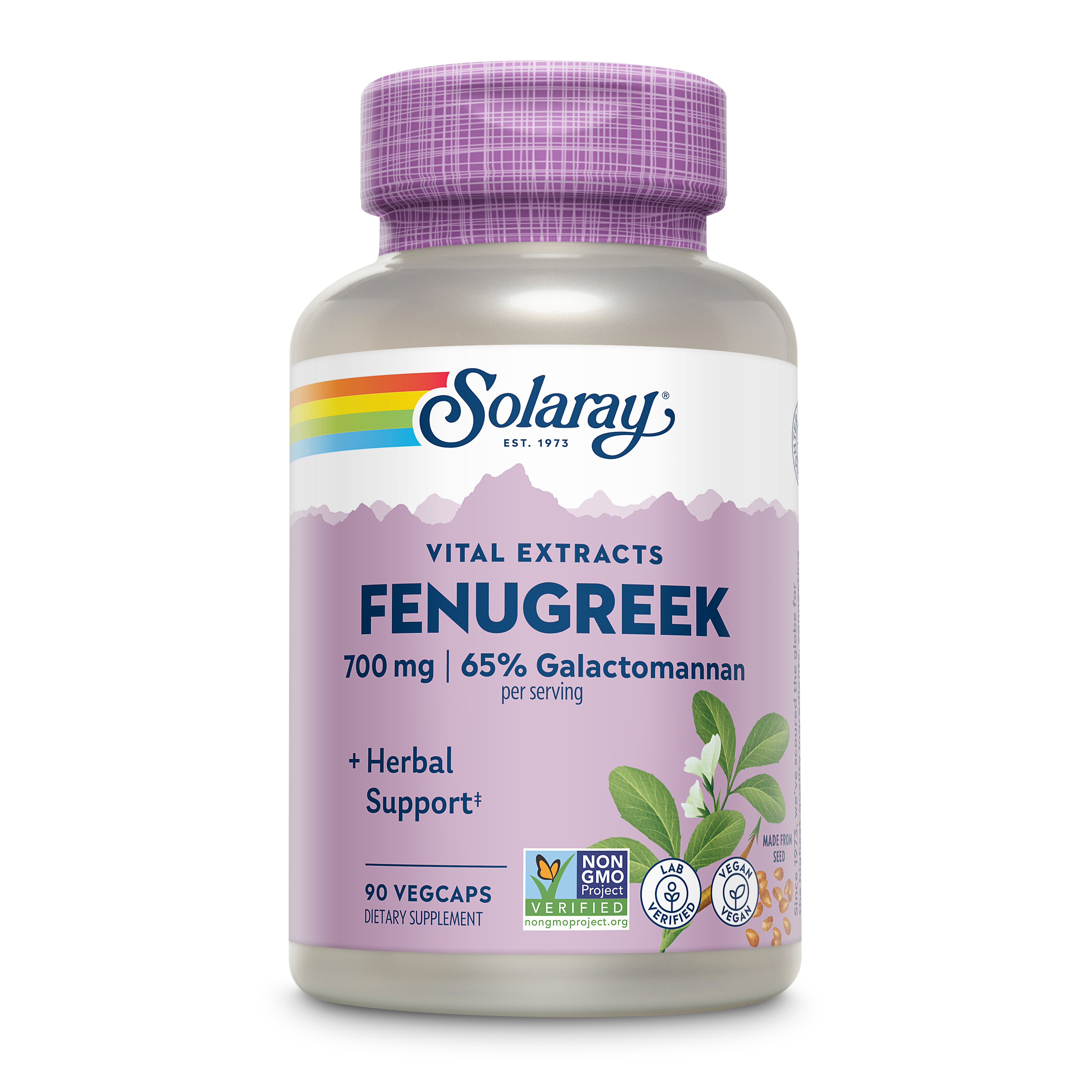SOLARAY Guaranteed Potency Fenugreek Seed Extract, Veg Cap (Btl-Plastic) 700mg | 90ct