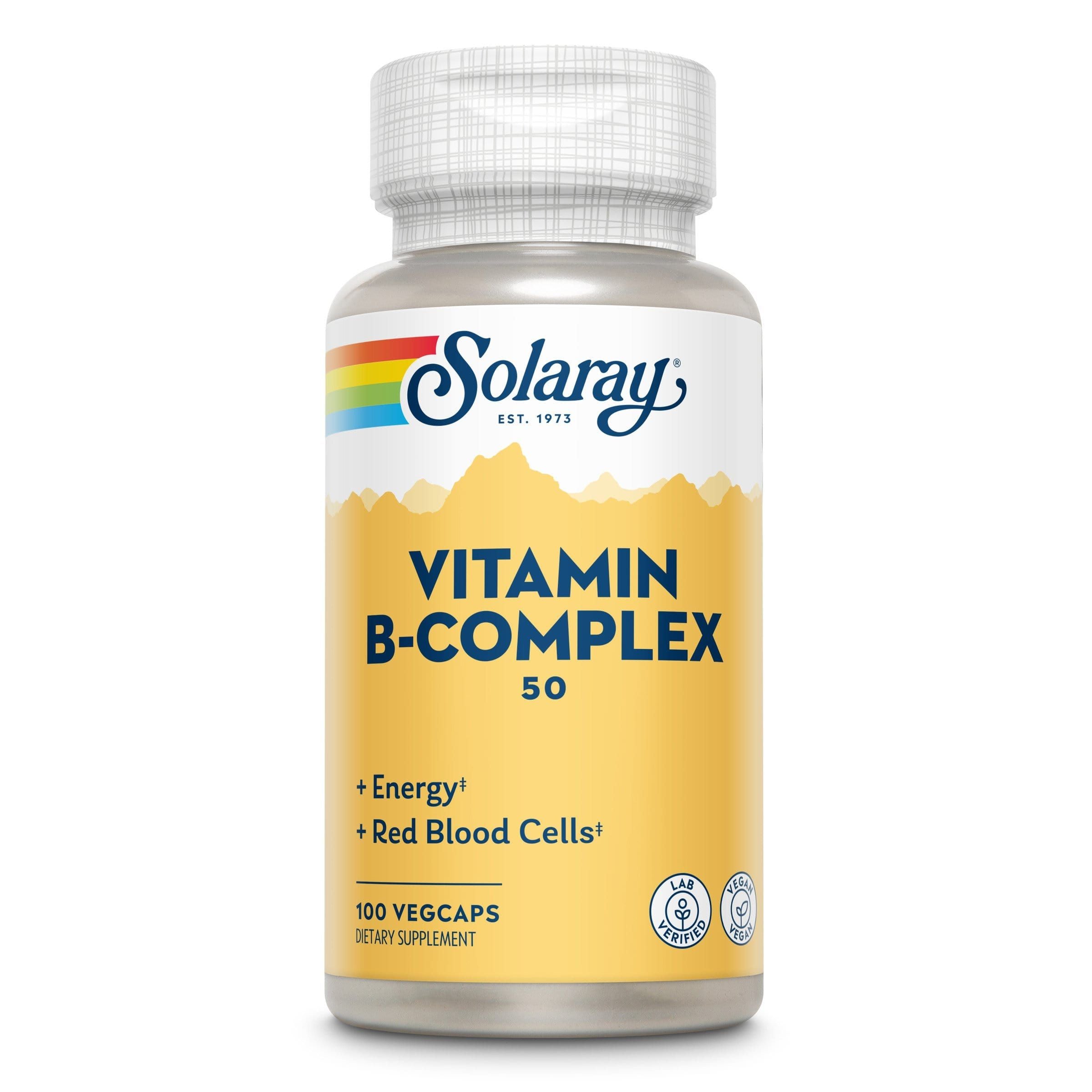 SOLARAY B-Complex Supplement, 50mg, 50 Count