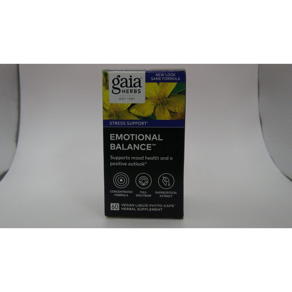 Gaia Herbs Emotional Balance - Stress Support Supplement to Help The Body Cope with Stress - with St. John?s Wort, Passionflower, Vervain, and Oats - 60 Vegan Liquid Phyto-Capsules (20-Day Supply)