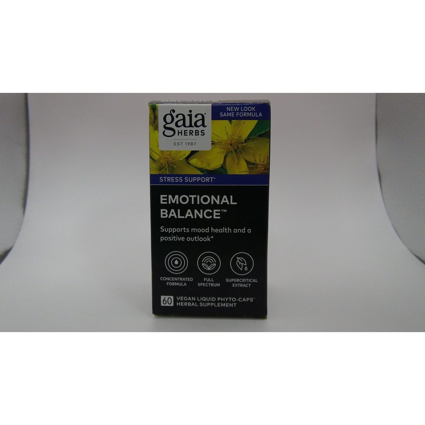 Gaia Herbs Emotional Balance - Stress Support Supplement to Help The Body Cope with Stress - with St. John?s Wort, Passionflower, Vervain, and Oats - 60 Vegan Liquid Phyto-Capsules (20-Day Supply)