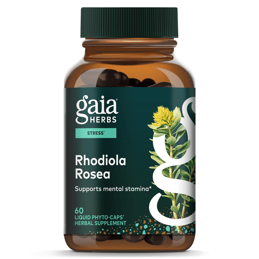 Gaia Herbs Rhodiola Rosea - Stress Support Supplement Traditionally for Supporting Healthy Stamina and Endurance - with Siberian Rhodiola Root Extract - 60 Vegan Liquid Phyto-Capsules (30-Day Supply)