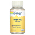 Solaray Iodine 500 mcg, Iodine Supplement for Healthy Adrenal and Thyroid Support, Energy, Metabolism, and Focus, Potassium Iodide, Vegan, 60-Day Money-Back Guarantee, 30 Servings, 30 VegCaps