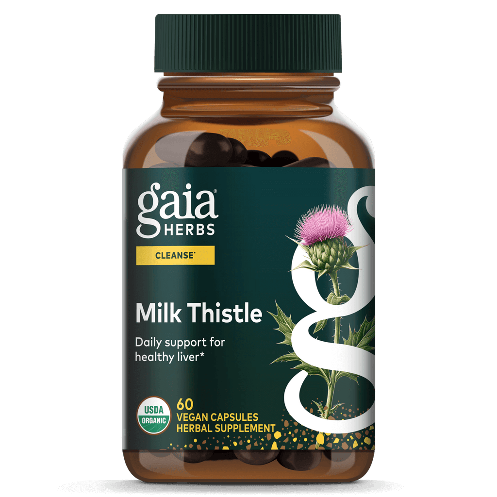Gaia Herbs Milk Thistle - Liver Supplement & Cleanse Support for Maintaining Healthy Liver Function* - 120 Vegan Capsules (20-Day Supply)