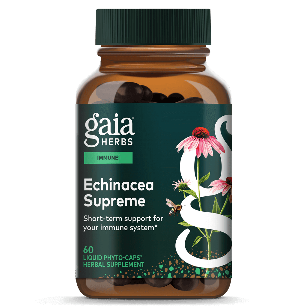Gaia PRO Echinacea Blend - Immune Support Supplement - with Organic Echinacea Angustifolia & Echinacea Purpurea - 60 Vegan Liquid Phyto-Capsules (30 Servings)