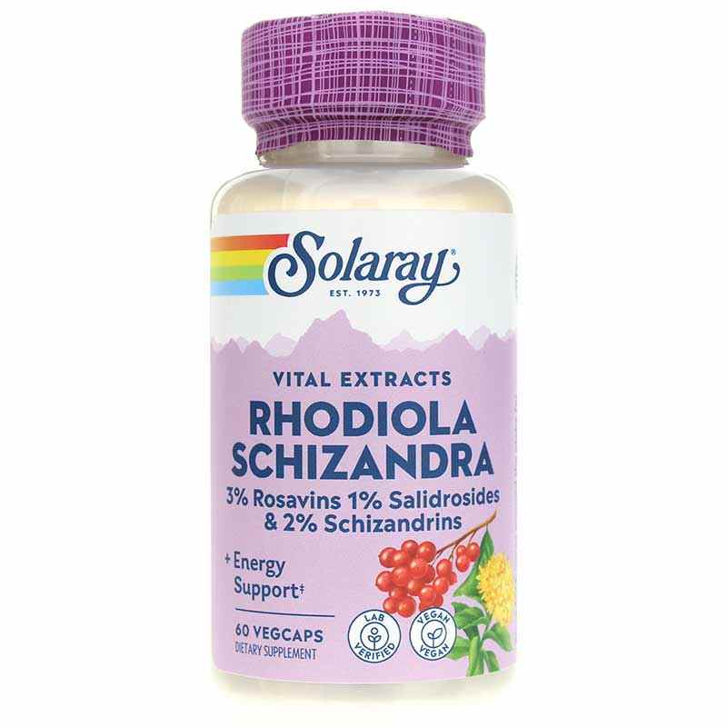 Solaray Rhodiola and Schizandra Supplement, 500 mg | 60 Count