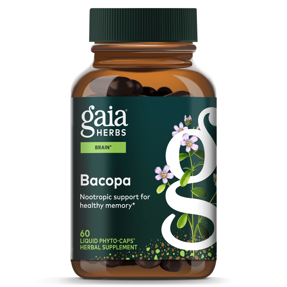 Gaia PRO Bacopa - Herbal Nootropic Working Memory Supplement for Brain Function- with Organic Bacopa - 60 Vegan Liquid Phyto-Capsules (60 Servings)