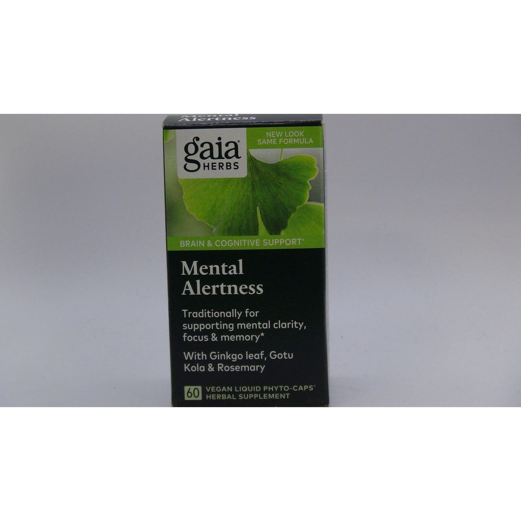 Gaia Herbs Mental Alertness - Brain Support Supplement to Help Maintain Focus & Memory* - with Eleuthero, Ginkgo Leaf, Gotu Kola, Rosemary & Oats - 60 Vegan Liquid Phyto-Capsules (15-Day Supply)
