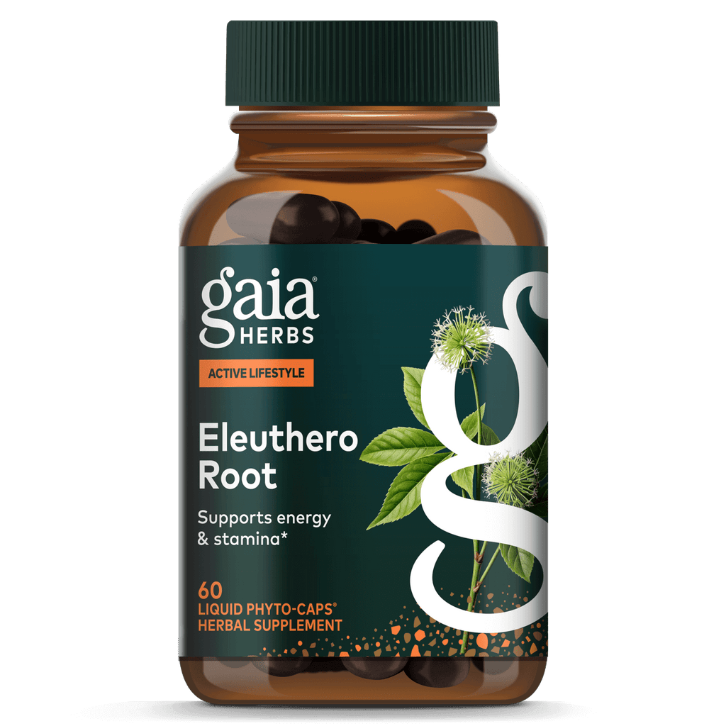 Gaia Herbs Eleuthero Root - Energy, Stamina & Mental Endurance Support - Eleuthero Root (Siberian Ginseng) Adaptogen Herbal Supplement - 60 Vegan Liquid Phyto-Capsules (30-Day Supply)